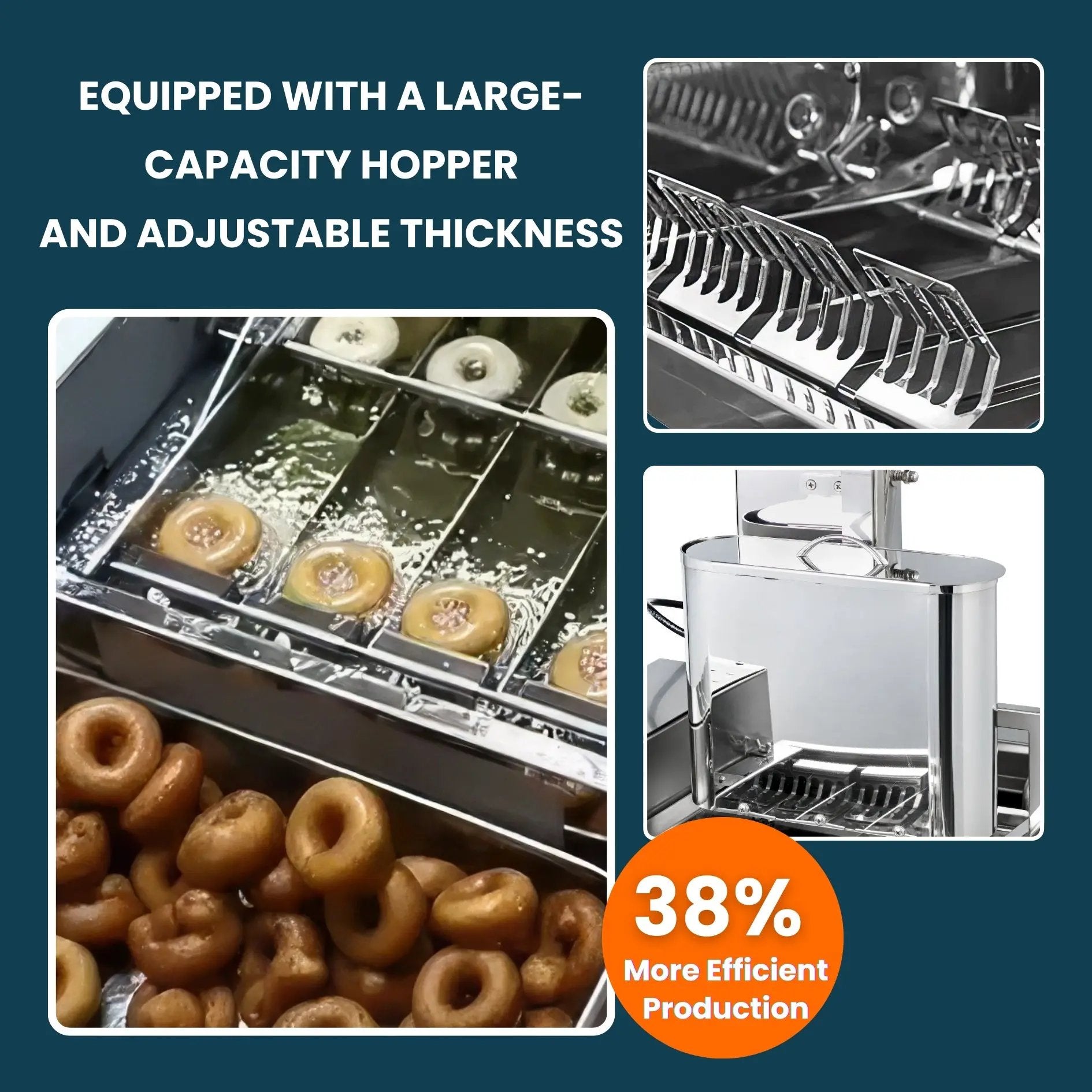 4 Row Auto Doughnut Maker with Mechanical Control Panel Adjustable Thickness Fryer LBD - 4Auto Doughnut Maker