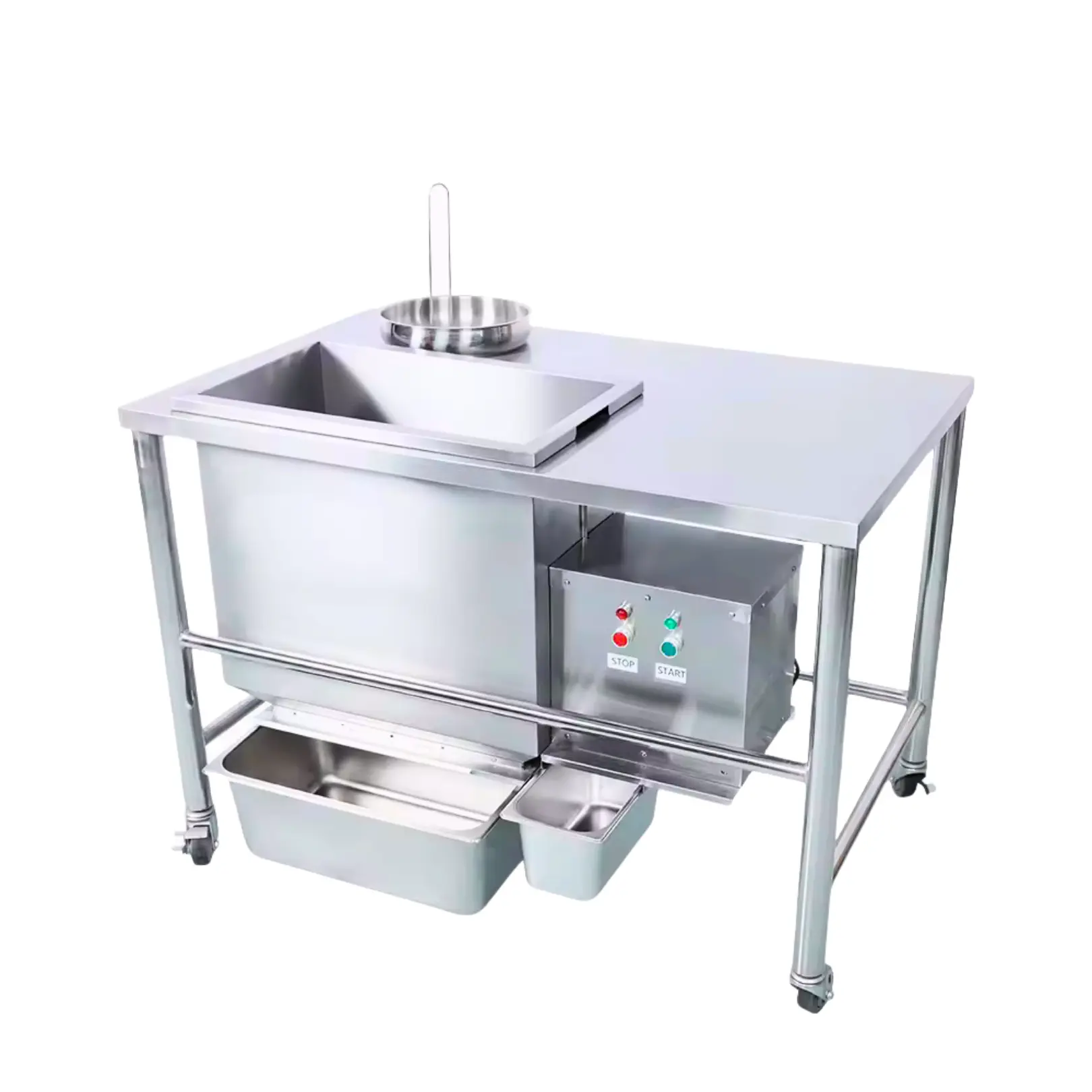 Silent Electric Breading Table for Fried Chicken with Automatic Flour Sifter BT-1E(Upgraded to Food-Grade Plastic Bowl) TENSHINE