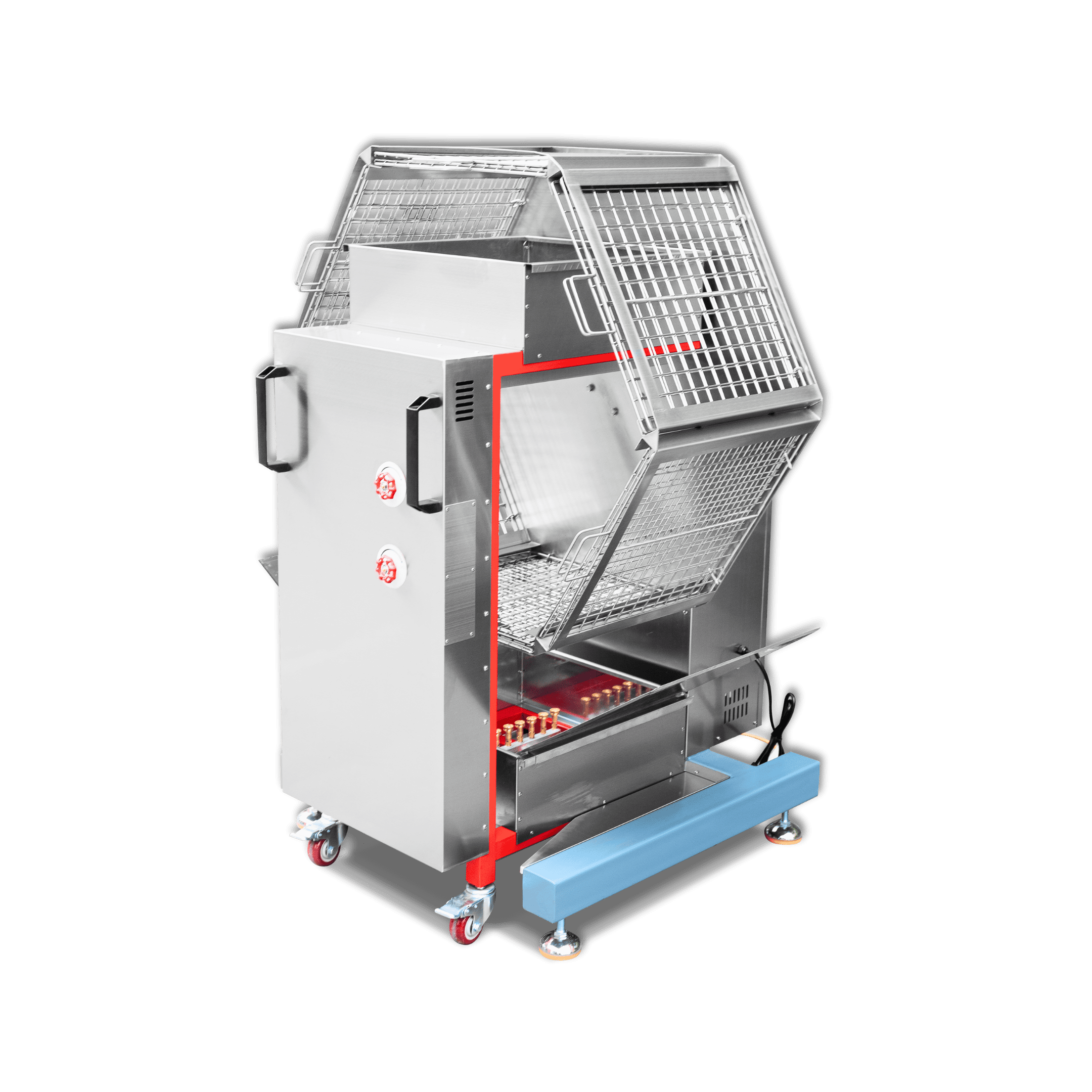 Commercial Rotisserie Ovens – high-performance stainless steel rotisserie ovens featuring rotating cages for even cooking and authentic flame grilling