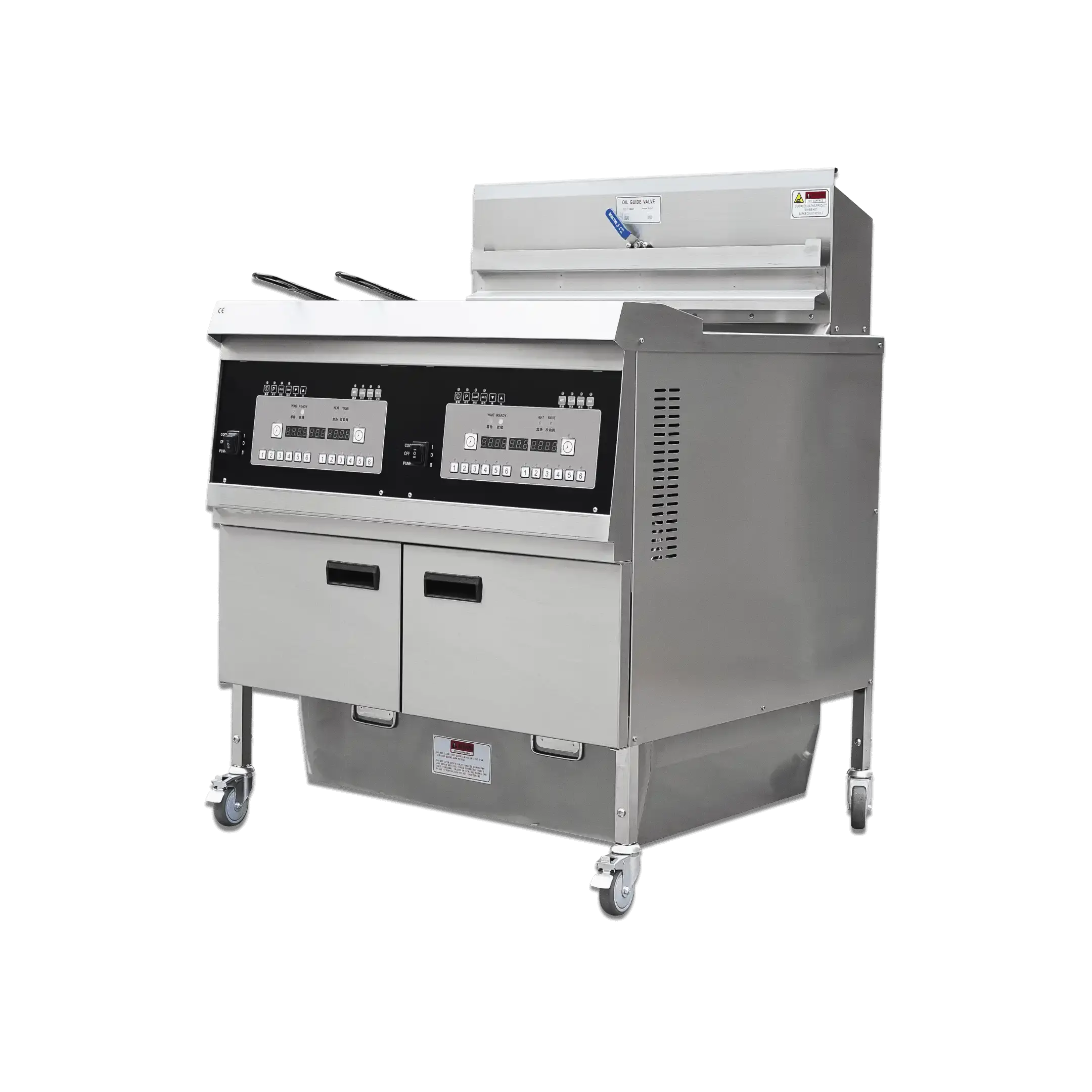 Dual Tank Electric Open Deep Fryer with Oil Filtration System and Programmable Controls OFE-302 TENSHINE