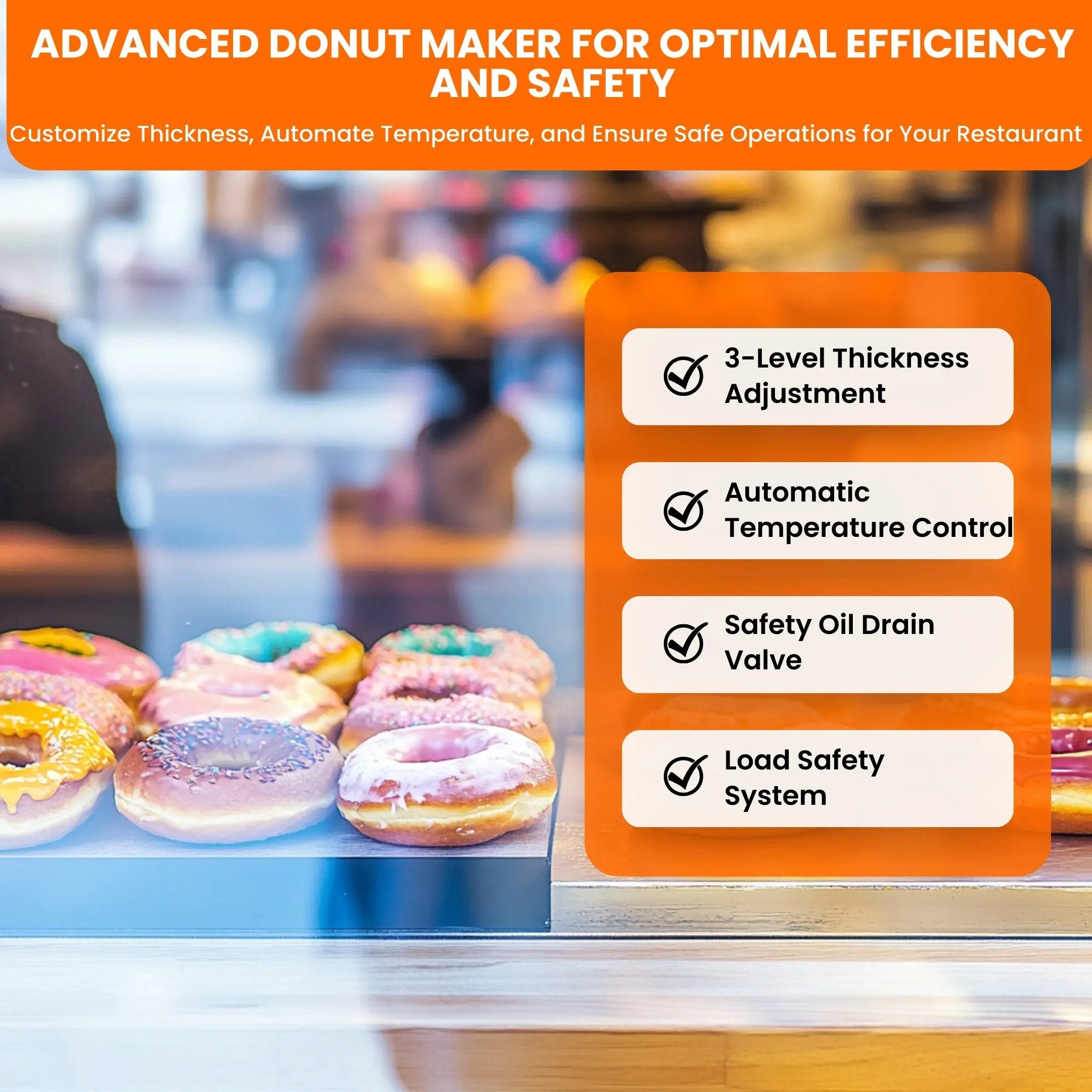 Desktop Manual Donut Maker with 3 Adjustable Thickness Molds Donut Machine T-102 TENSHINE