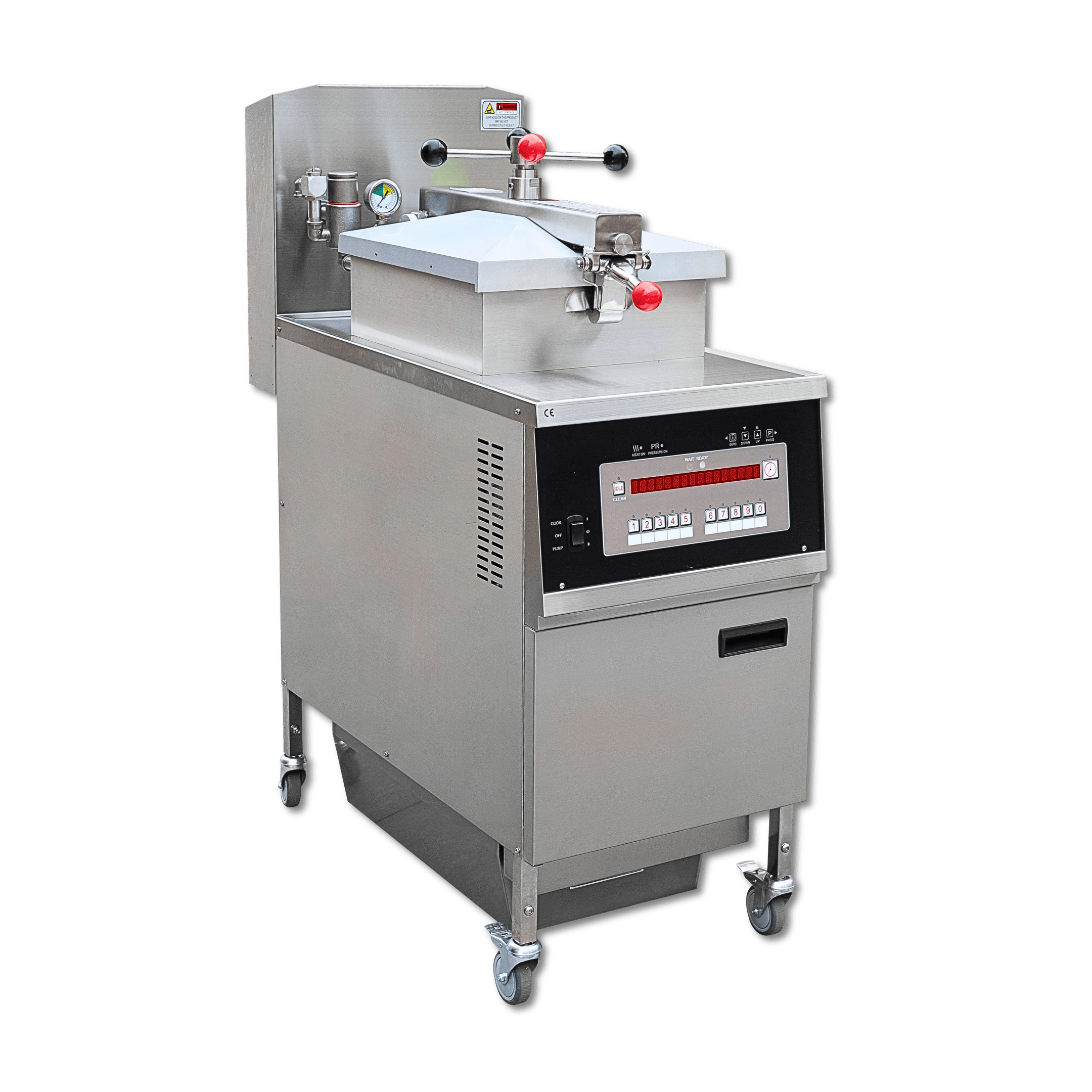 Freidora a presión de gas comercial PFG800 de 88 000 BTU y 25 l con sistema de filtración de aceite