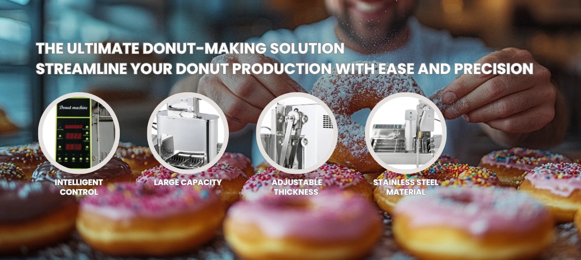 The ultimate donut making solution featuring intelligent control and large capacity on the commercial donut maker robot
