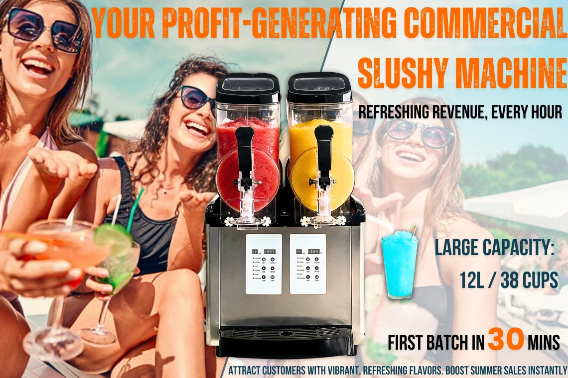 Profit-generating 3.2 gallon commercial soft serve margarita machine boosting summer revenue.