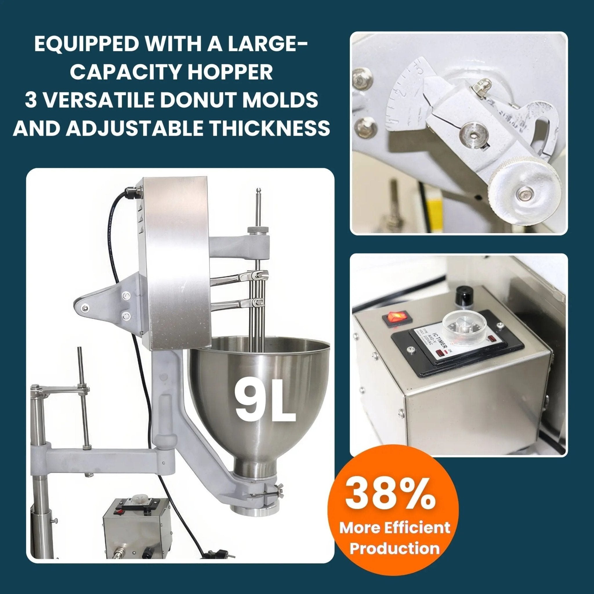 Desktop Semi - Automatic Gas Donut Maker Adjustable Thickness Donut Maker T - 102SRQDonut Gas Fryer 3 Donut Moulds Donut Machine Maker