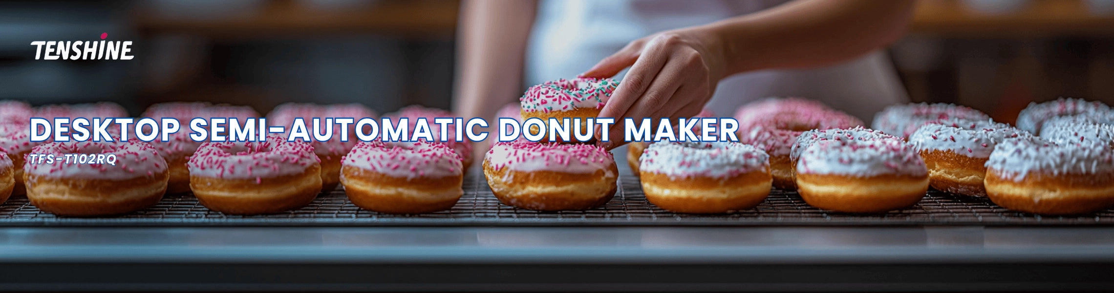 Tenshine food truck donut making machine brand banner, ensuring reliable off-grid performance for mobile catering businesses.