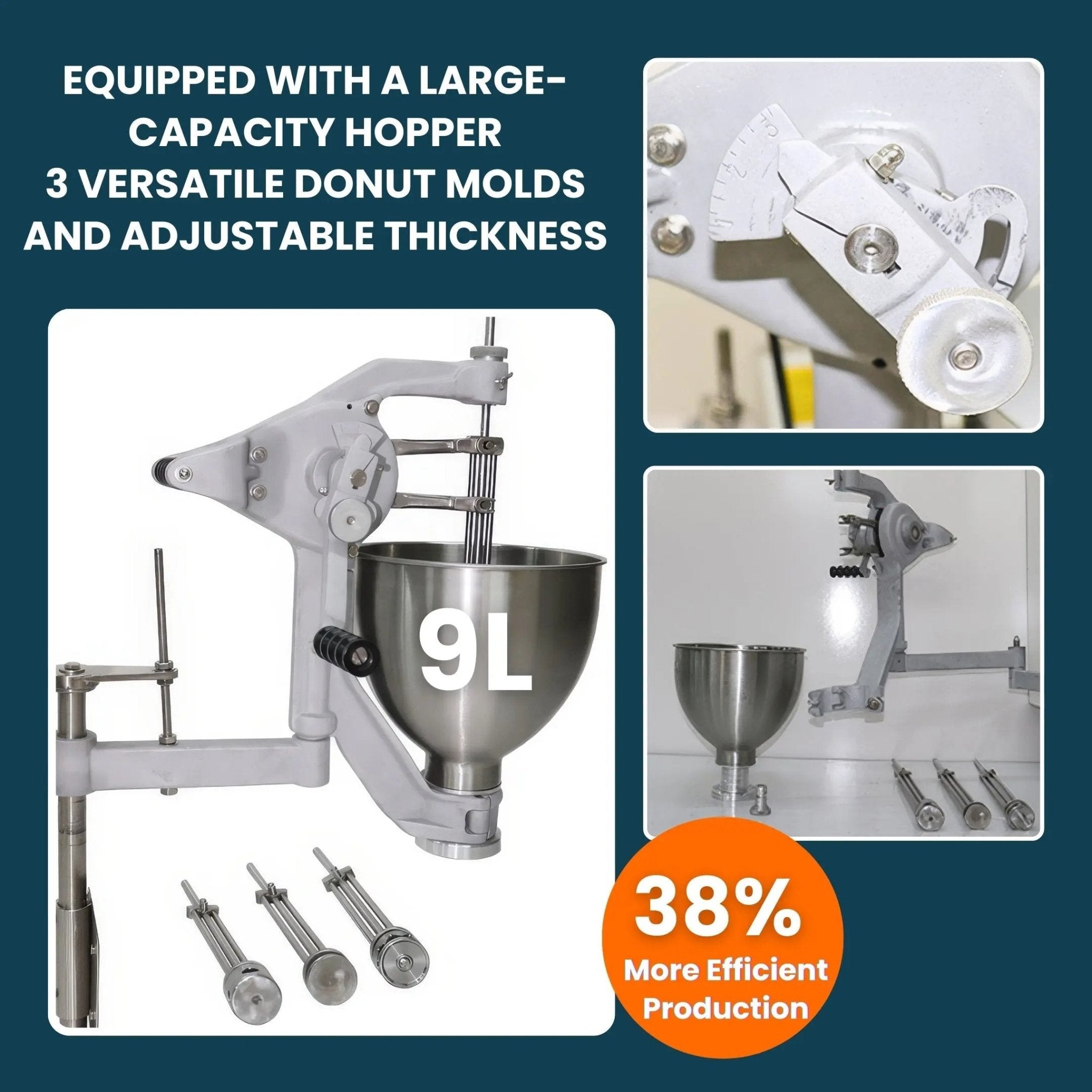 Manual Gas Donut Fryer with 3 Molds & Adjustable Thickness – Donut Maker T - 102RQAuto Doughnut Maker