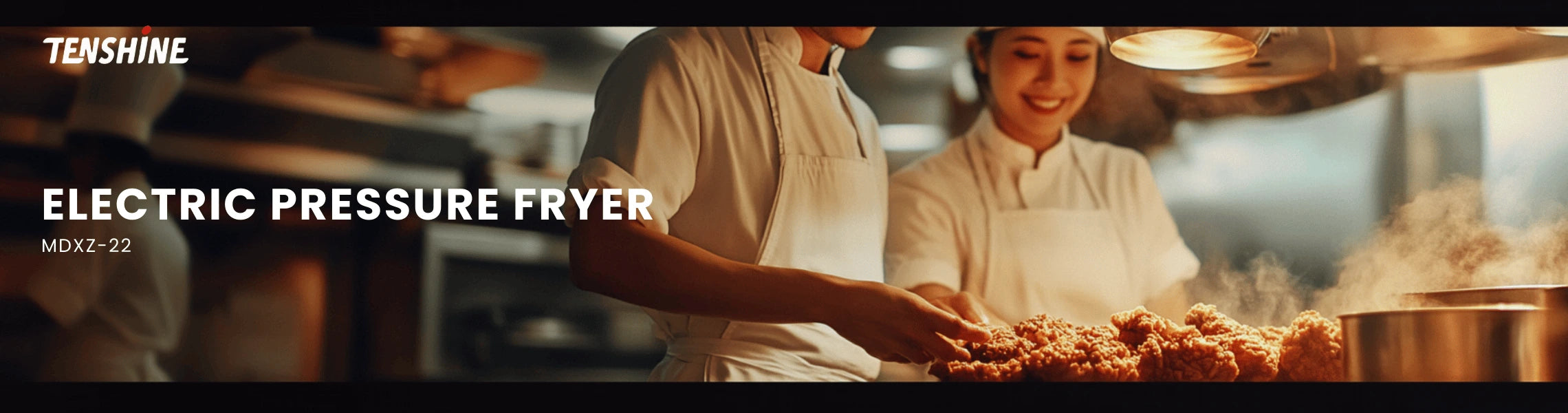 Technical specifications, dimensions, and power requirements for the MDXZ-22 commercial tabletop deep fryer.