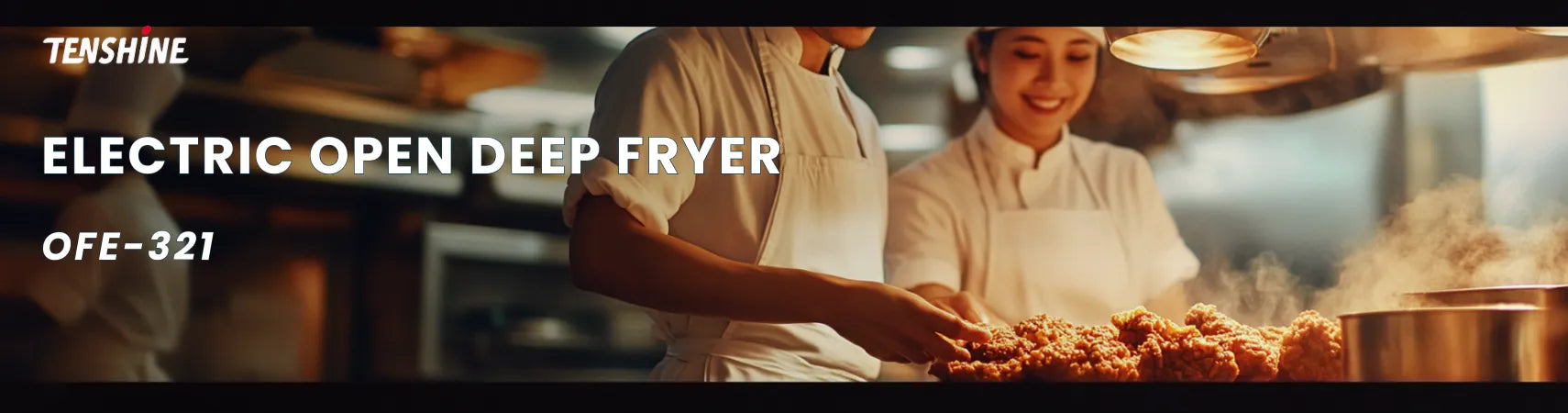 OFE-321 open fryer installed in professional commercial kitchen