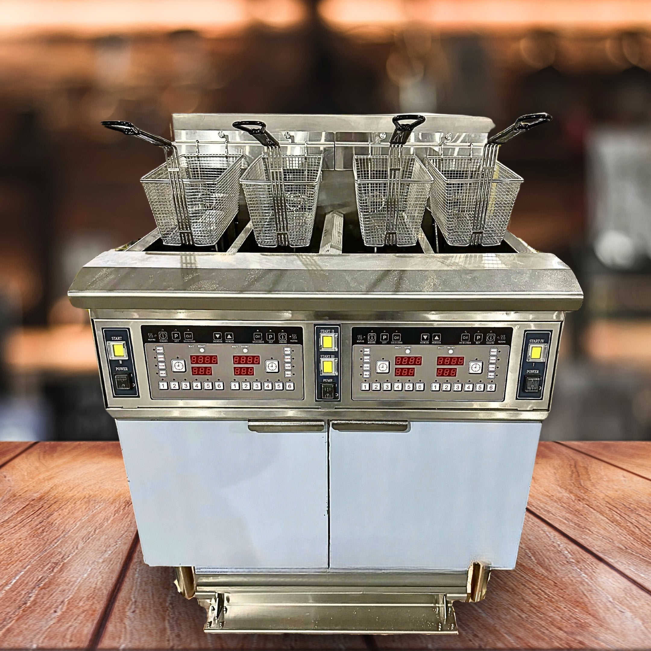 4-Tank Split Pot Electric Deep Fryers