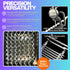 Close up measurement of 0.04 inch thickened 402 cutlery grade stainless steel blades for the commercial crinkle cutter and potato dicer grid assembly.