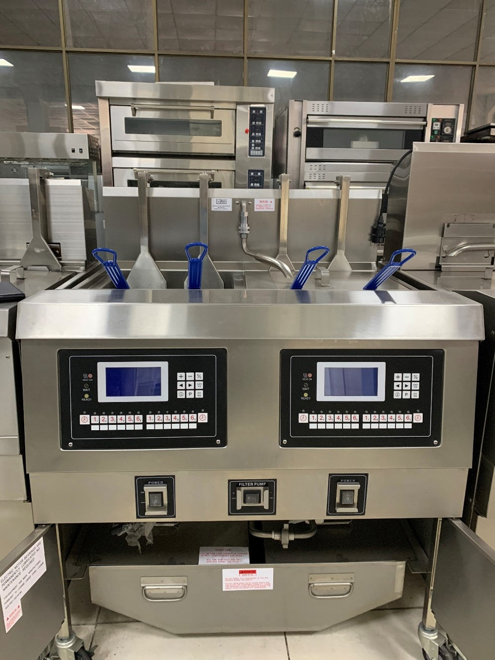 Auto Lift Dual Tank Electric Deep Fryers with Oil Filtration System OFE-H322