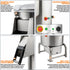 Hardware features of the 1.0 HP potato peeling machine, including a magnetic safety interlock, intuitive commercial controls, and a fast-discharge chute.