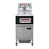 Front view of the 25L commercial gas pressure deep fryer, compatible with both natural gas and propane for mobile food trucks and QSRs.