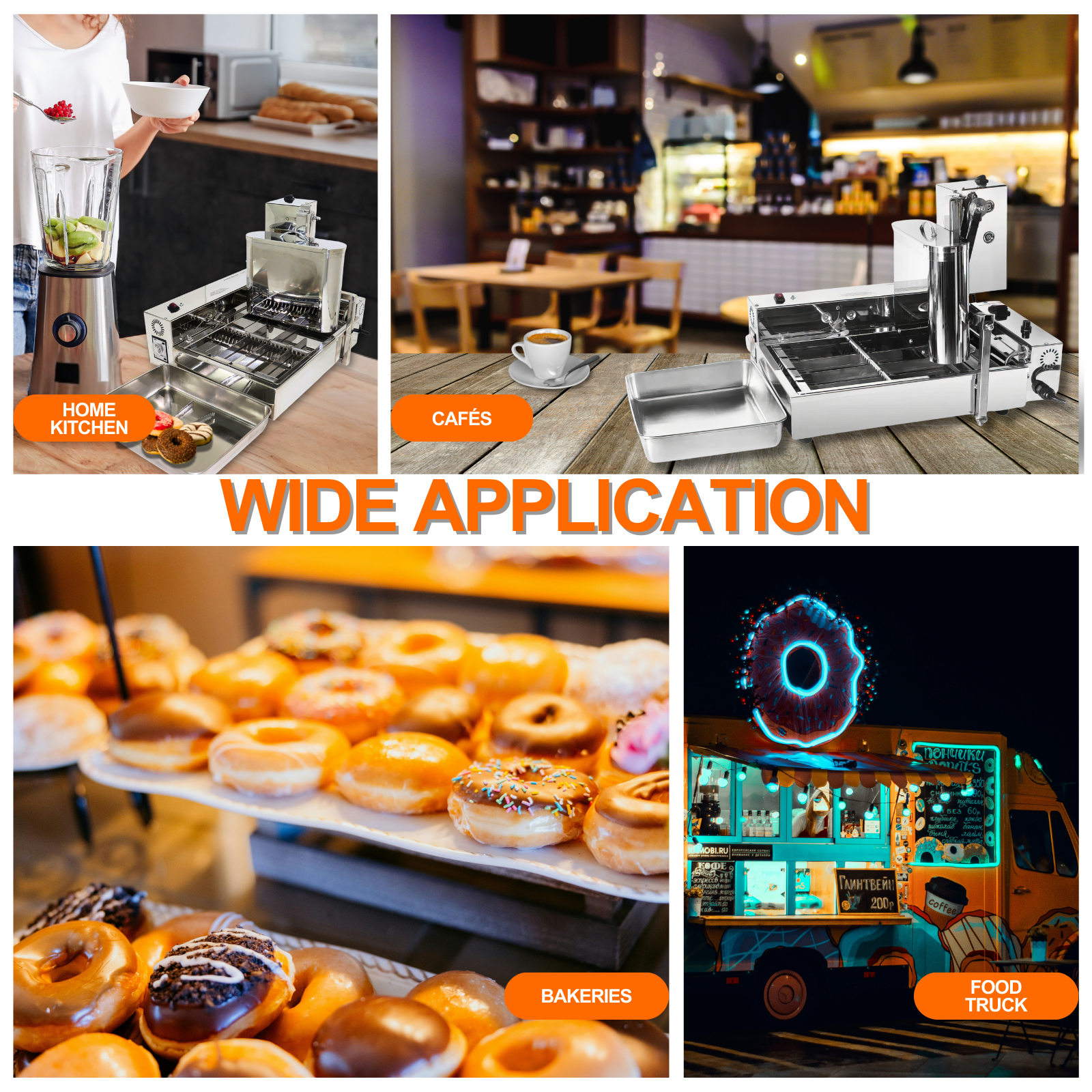 Versatile mechanical commercial donut machine for cafes bakeries and food trucks