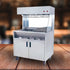 Commercial McDonald's-Style Stainless Steel Floor-Standing Fry Dump Station & Fried Food Warmer in commercial kitchen