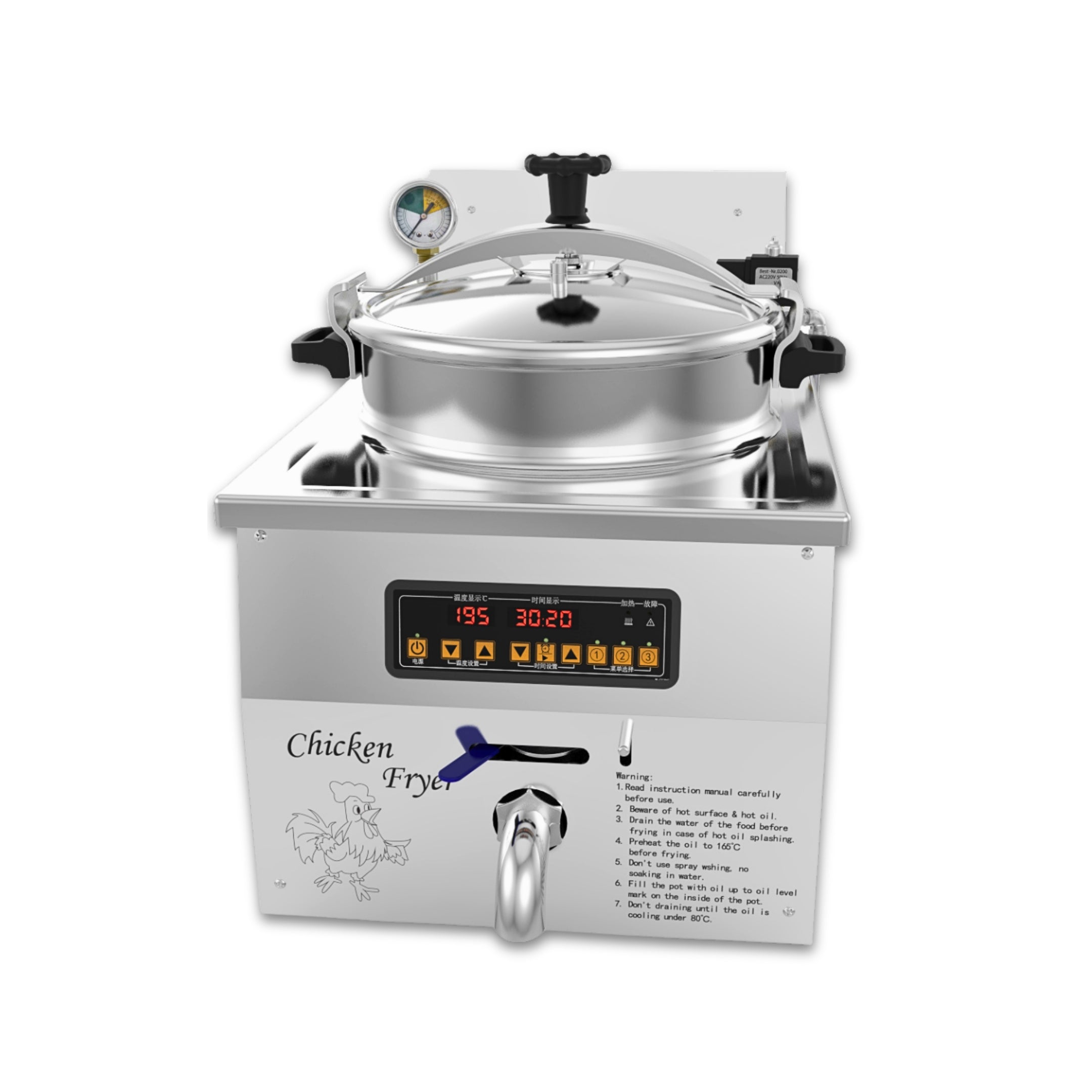 MDXZ-16B Commercial Desktop Computer Control Panel Pressure Deep Fryer