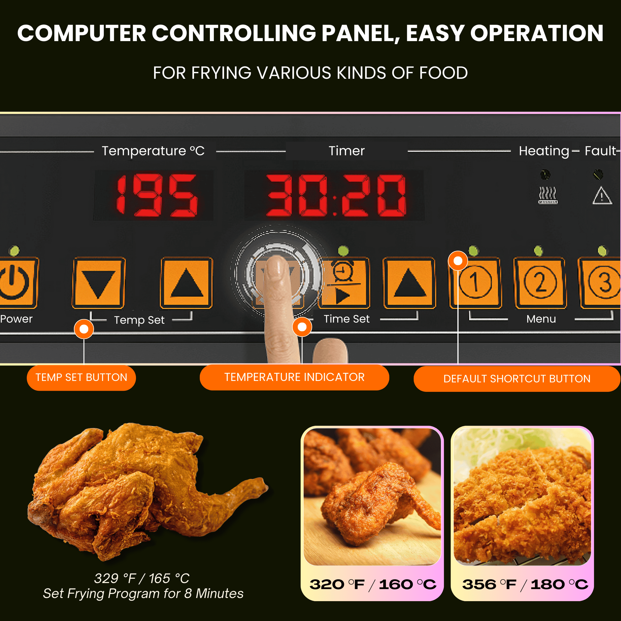 MDXZ-16B Commercial Desktop Computer Control Panel Pressure Deep Fryer