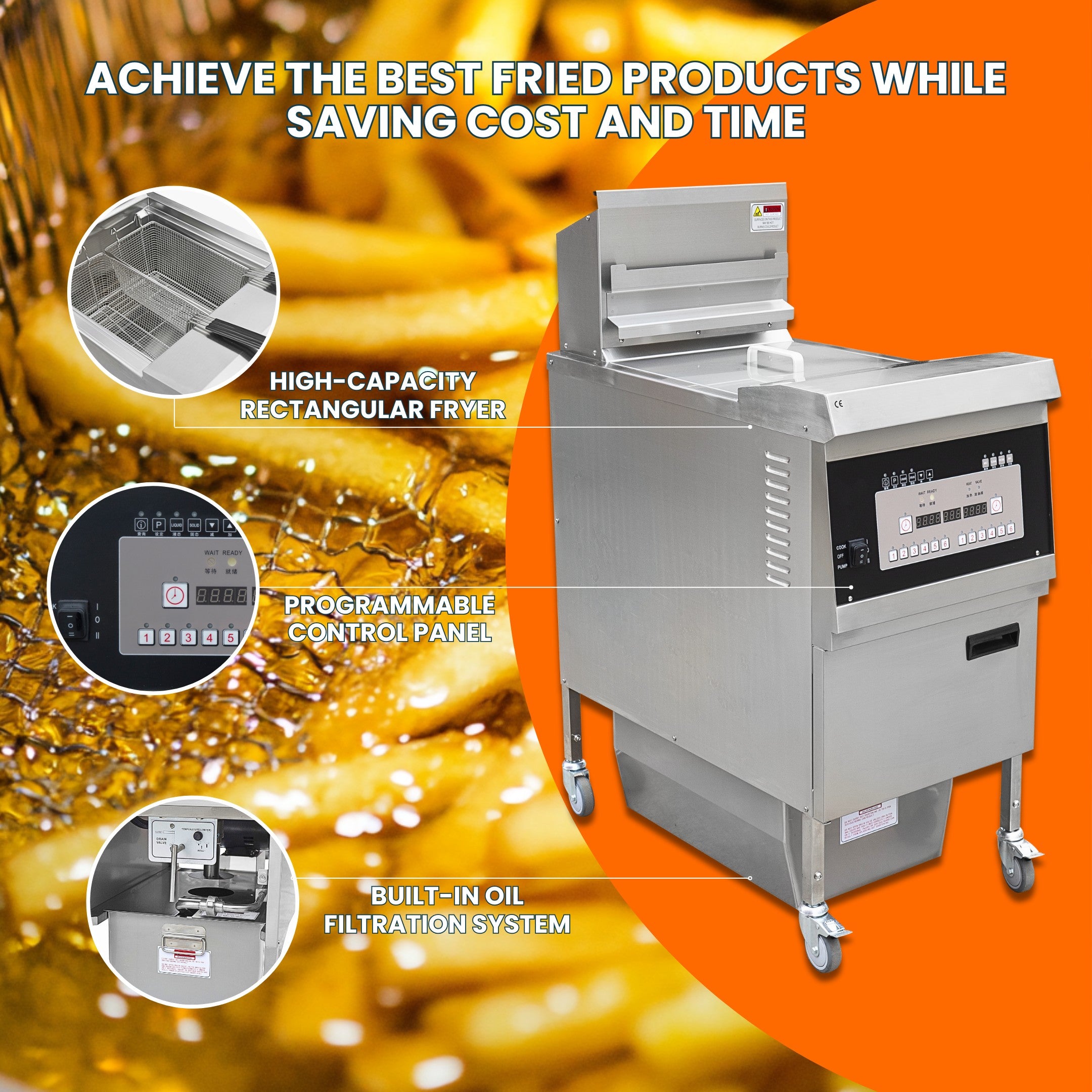 Commercial Electric Floor Open Deep Fryers OFE-301