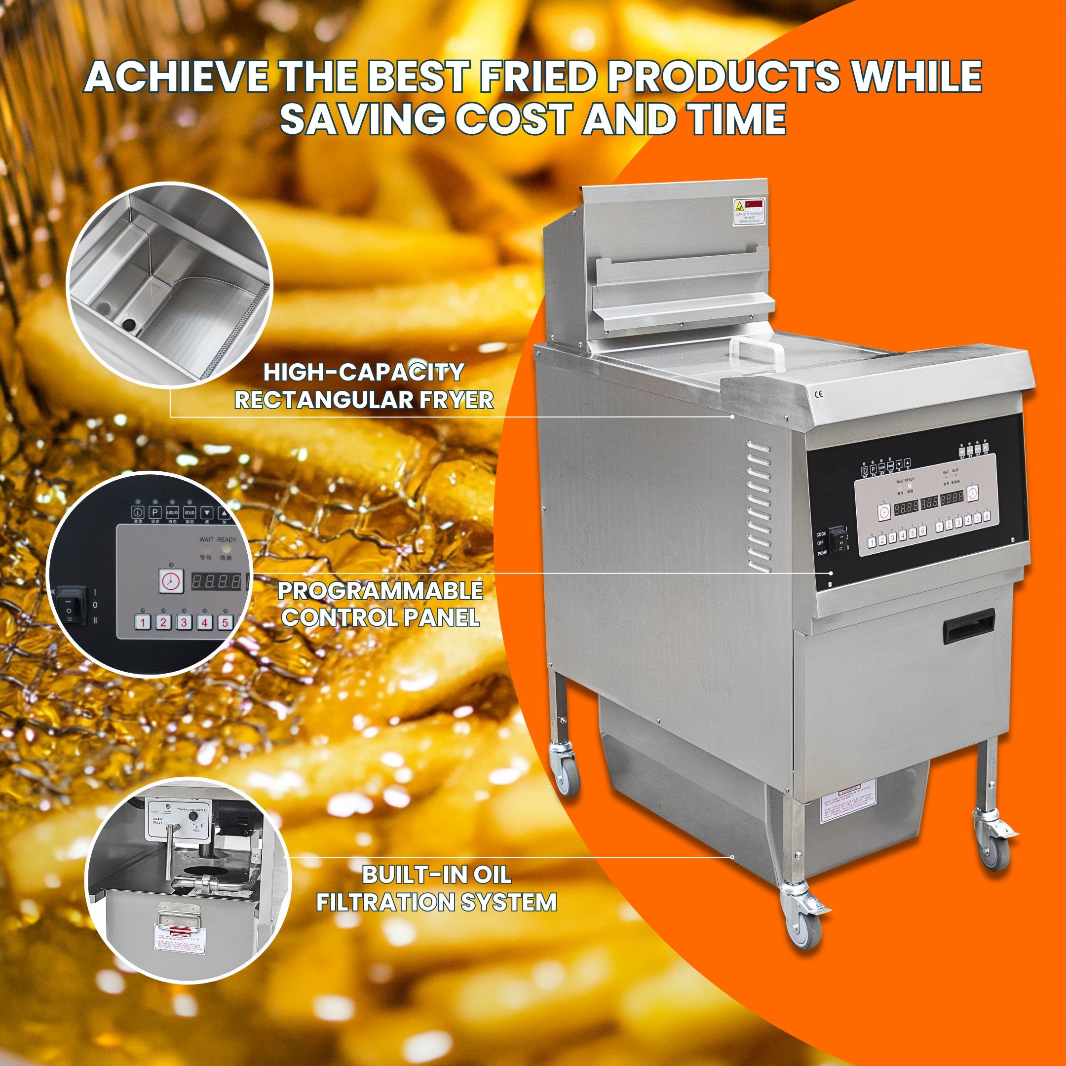 Commercial Gas Floor Open Deep Fryers OFG-301