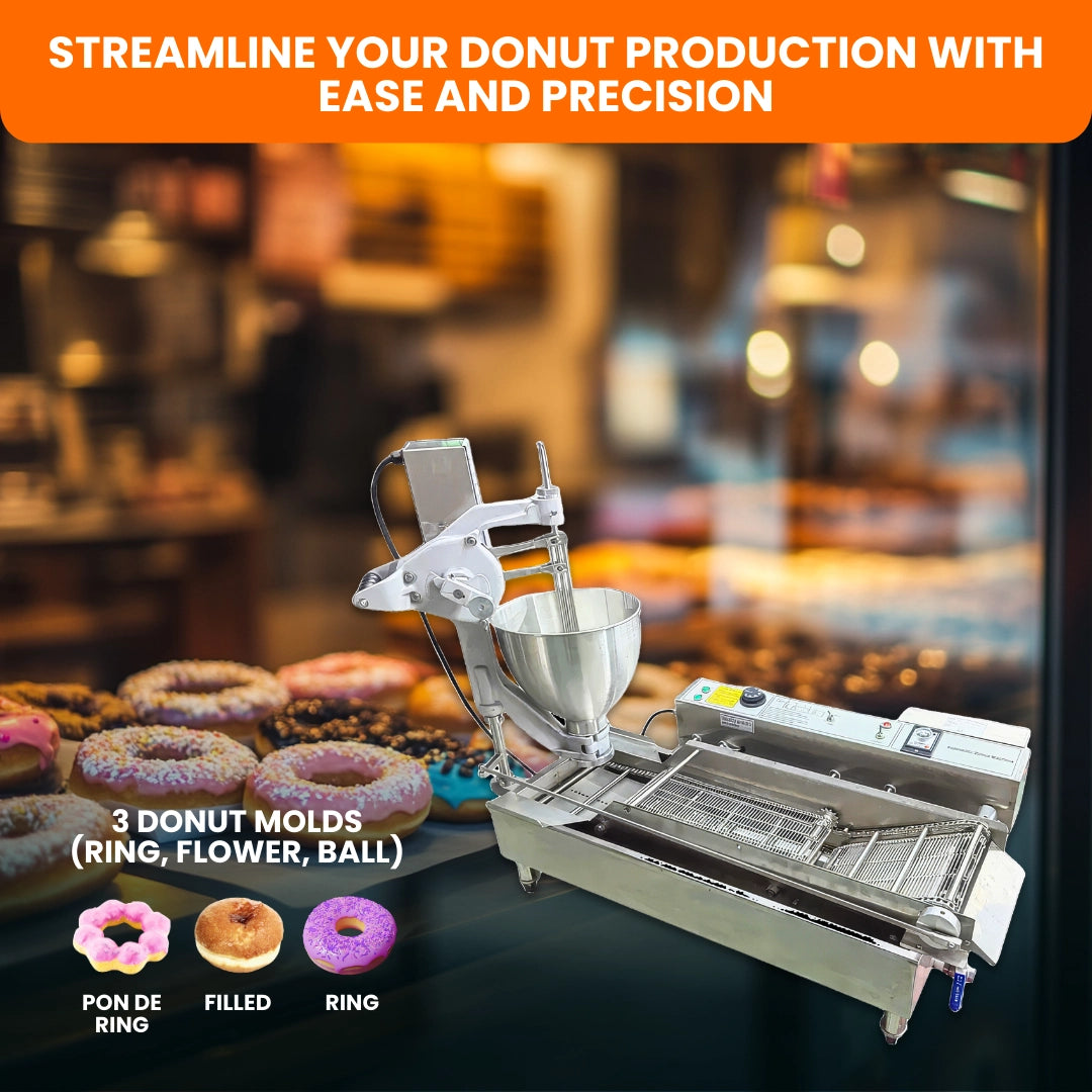 Double Row 3 Donut Moulds Auto Donut Maker with Smart Control Panel T-100S