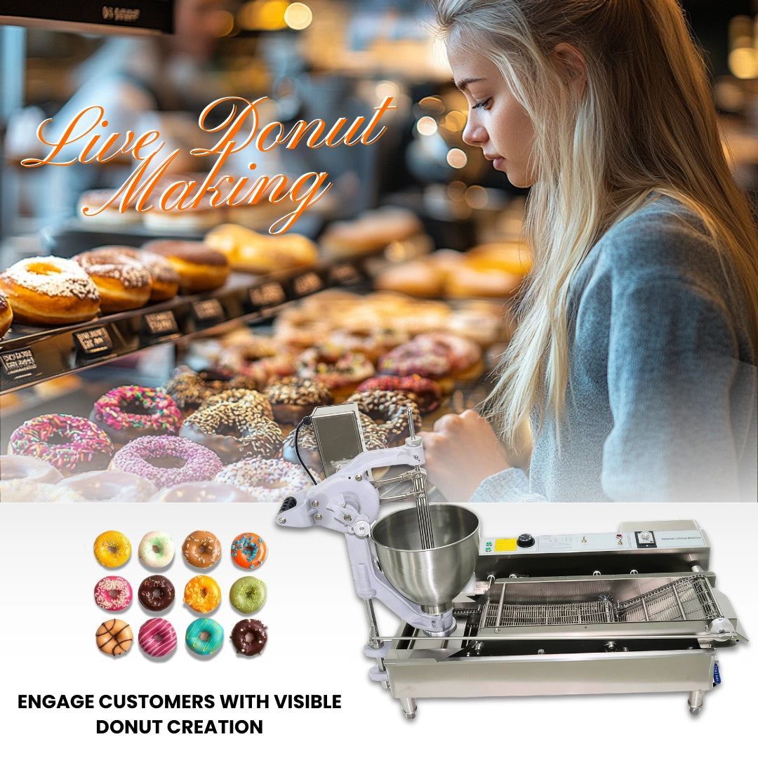 Double Row 3 Donut Moulds Auto Donut Maker with Smart Control Panel T-100S