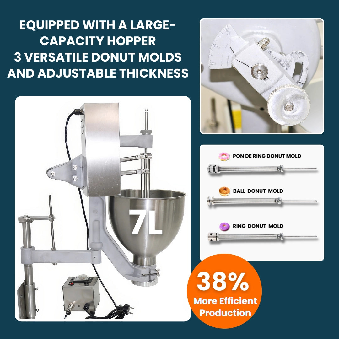 Double Row 3 Donut Moulds Auto Donut Maker with Smart Control Panel T-100S