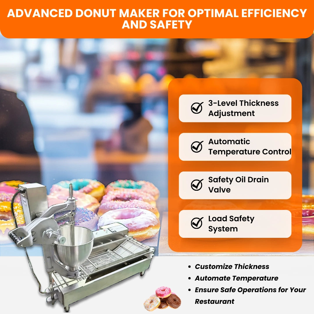 Double Row 3 Donut Moulds Auto Donut Maker with Smart Control Panel T-100S