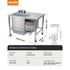 Full product specifications and dimensions for the Tenshine BT-1E automatic breading machine, including a large 1152x764mm prep worktable.