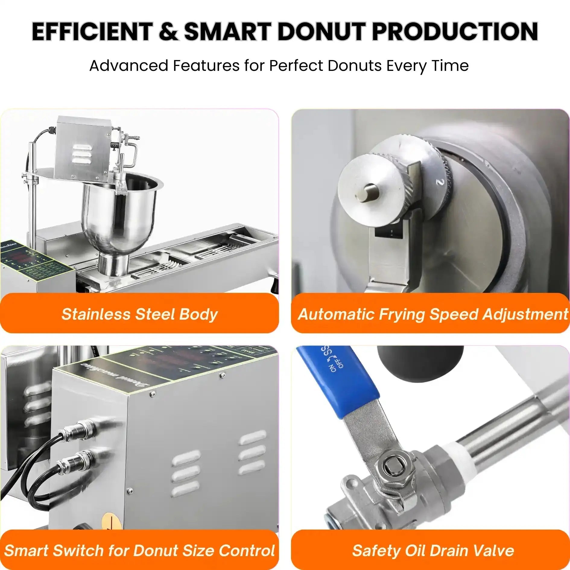 Automatic Commercial Donut Maker Machine | Intelligent Control Panel | 7L Hopper | T - 101UAuto Doughnut Maker