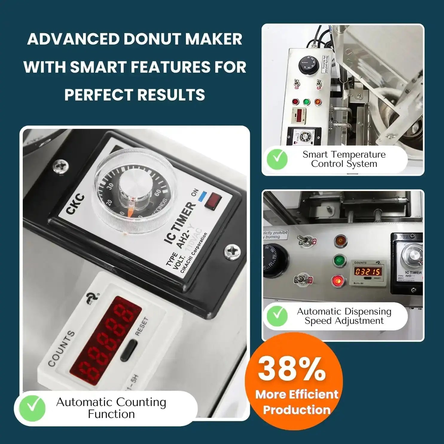 Commercial Automatic Donut Maker Machine | Single Row Doughnut Fryer | 7L Hopper | 3 Mold Sizes | T - 101Auto Doughnut Maker