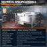 Tenshine TFS-BT01S Commercial Chicken Breading Machine Technical Specifications and 48-Inch Prep Table Dimensions