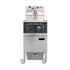 Full front profile of the TS-EP24 commercial chicken fryer, demonstrating its space-saving rectangular vat design.