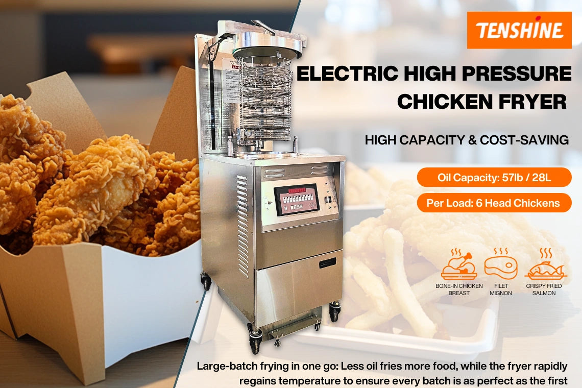 Tenshine TS-EP-H1800 commercial chicken pressure fryer with high capacity for restaurants