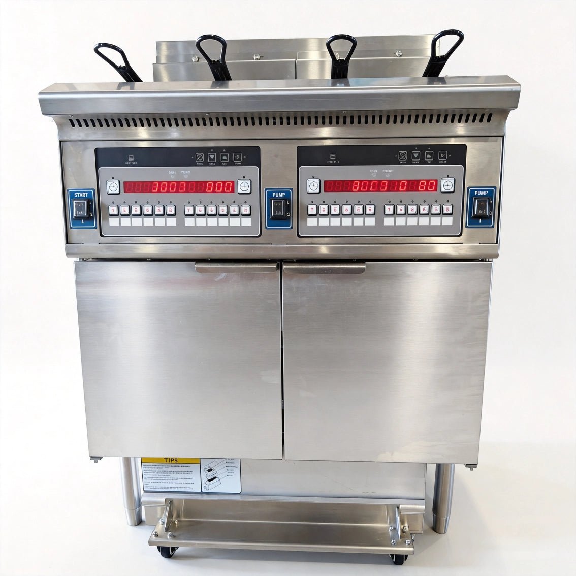 Studio shot of the TS-EF226 commercial deep fryer electric model configured for standard 380V three-phase power, ready for heavy-duty B2B deployment.