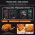 Close-up of the ultra-reliable manual control panel and mechanical thermostat on the TS-EP24 commercial deep fryer electric system.