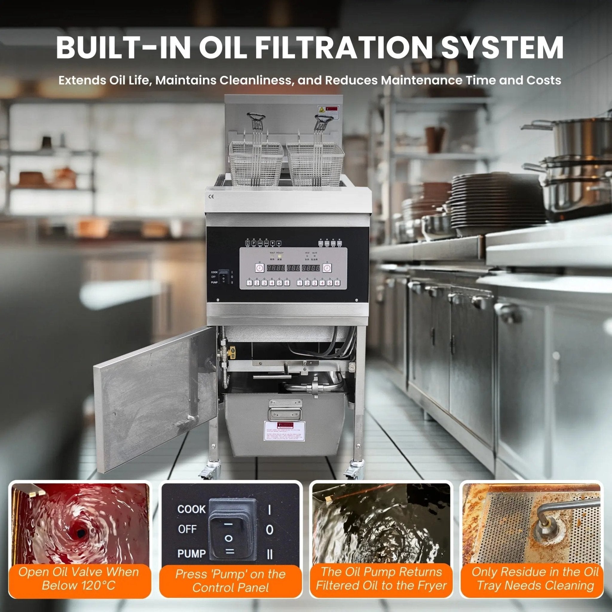 Commercial Electric Floor Open Deep Fryers OFE - 301Commercial Electric Floor Open Deep Fryers