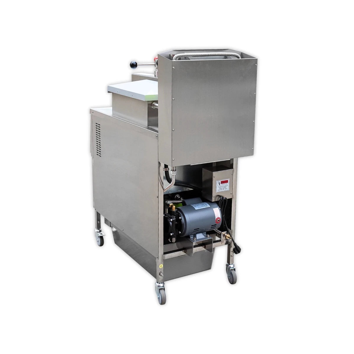Back view of the TS-EP600 commercial electric pressure fryer showing sturdy 304 stainless steel construction.