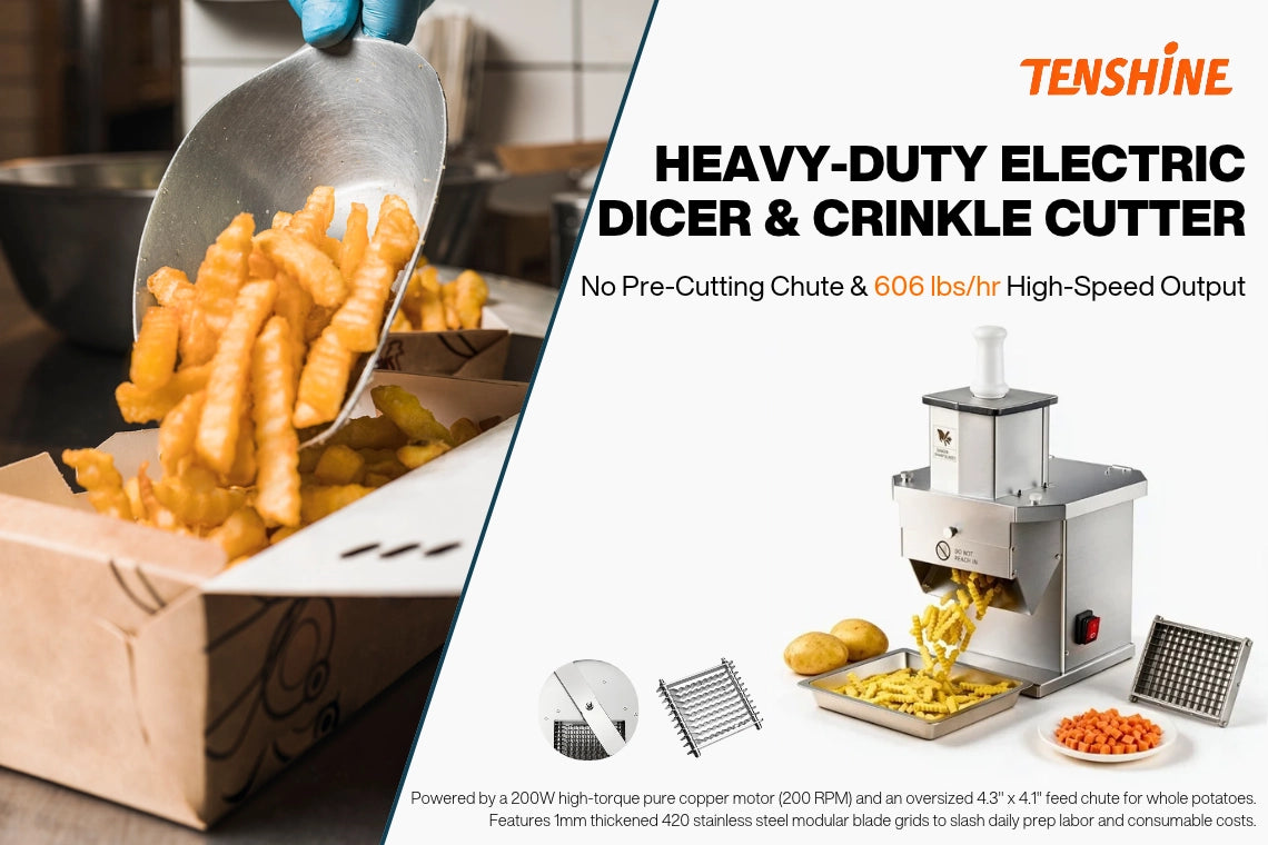 Tenshine TS-L6538 commercial french fries cutting machine and electric dicer with 606 lbs/hr output