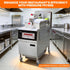 Chefs operating the TS-GP800 heavy-duty commercial gas deep fryer in a busy restaurant kitchen, frying high volumes of crispy chicken.