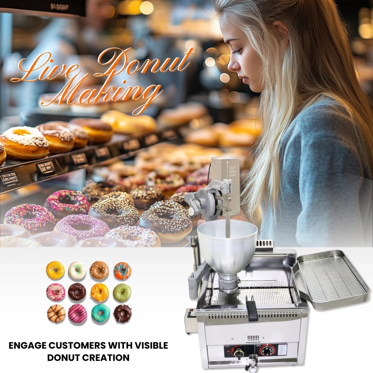Profitability and ROI value proposition of the commercial gas donut making machine, drastically lowering food cost percentages for franchises.