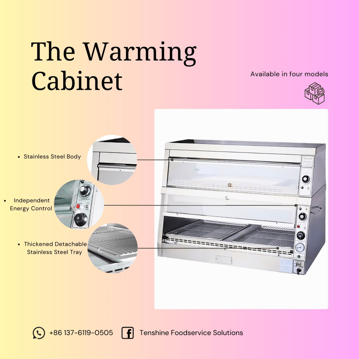 Amber lighting inside pass-through warmer for appetizing food display