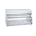 Heavy-duty stainless steel side profile of commercial food warmer with ventilation
