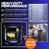 Under-the-hood features of the commercial thawing cabinet, highlighting the 1 HP Secop compressor, pure copper heat exchangers, and 304 stainless steel interior.
