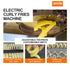 Commercial tornado potato spiral cutter quickly and efficiently slicing a whole potato into perfect continuous rings.