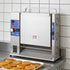 Front view of the 1700W commercial vertical contact hamburger bun toaster, caramelizing burger buns perfectly for fast food.