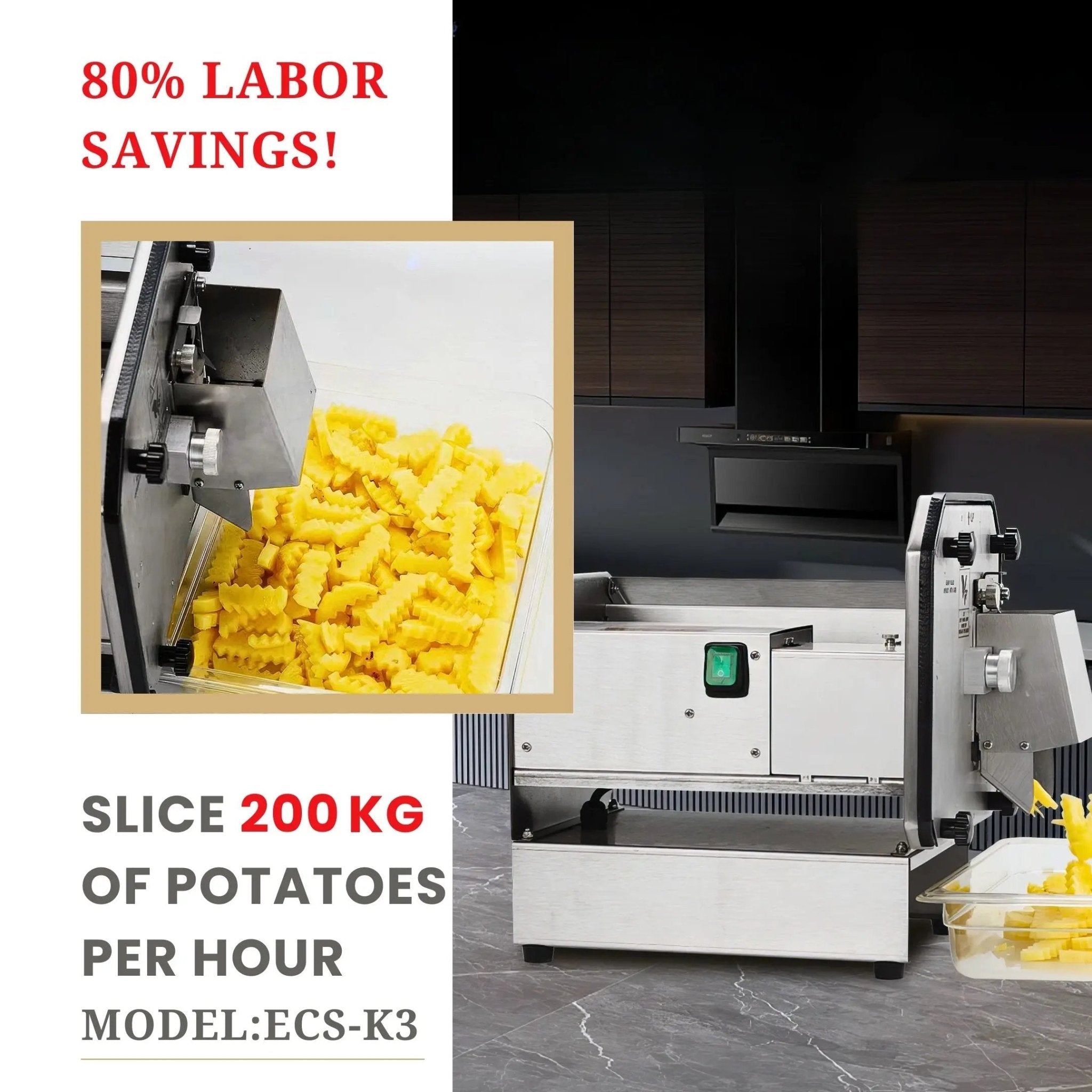 Crinkle - Cut French Fry Cutter TFS - K3Crinkle - Cut French Fry Cutter