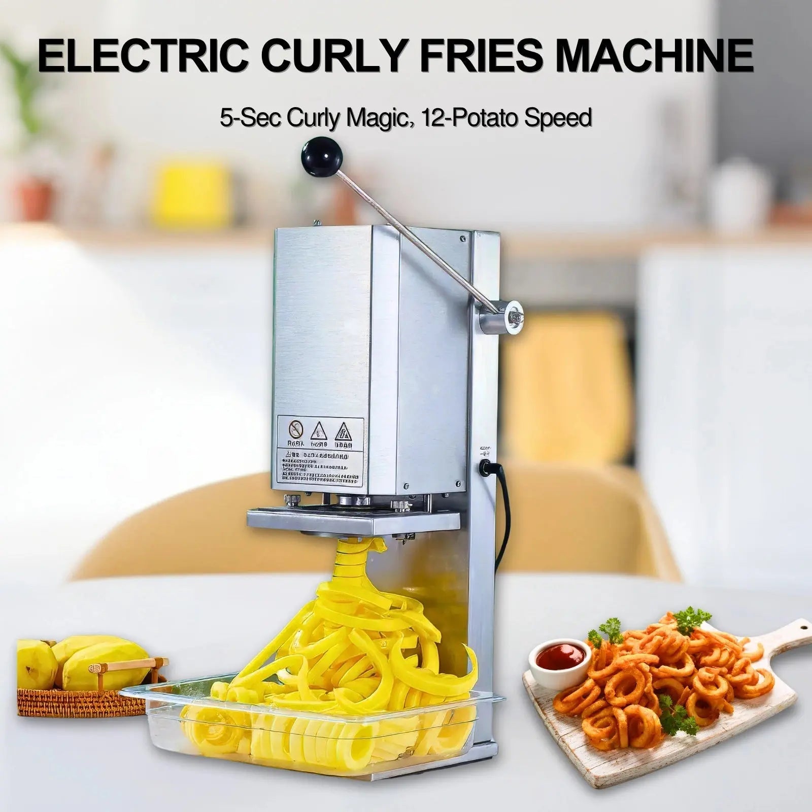 DC - 12V ELECTRIC CURLY FRIES MACHINE TFS - TFSCF1Electric Automatic Curly Fries Cutter