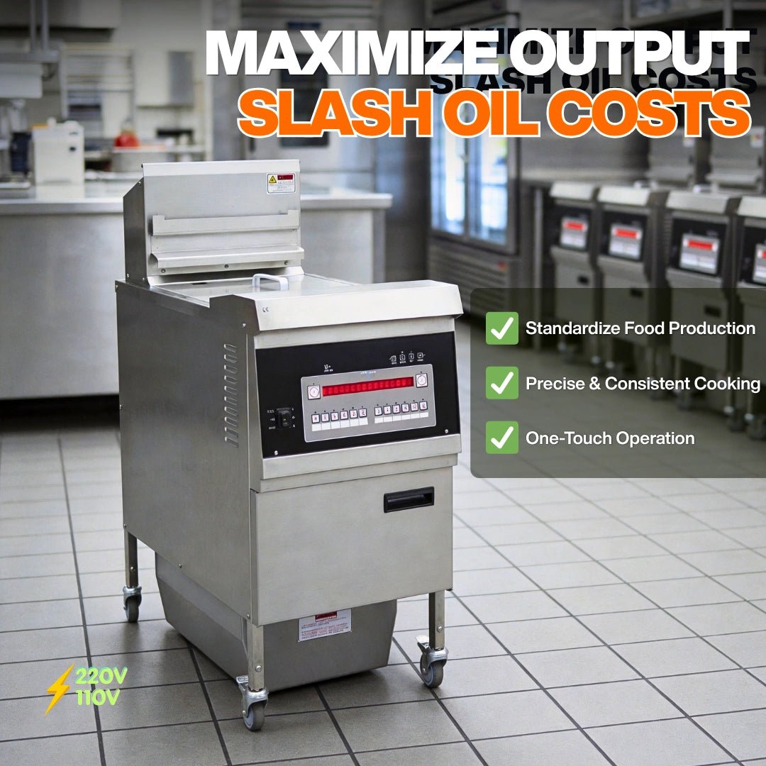 High efficiency and oil saving value of the TS-GF301 deep fryer commercial unit.