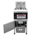 Built-in oil filtration process of the TS-EF301 deep fryer commercial unit, extending oil life.
